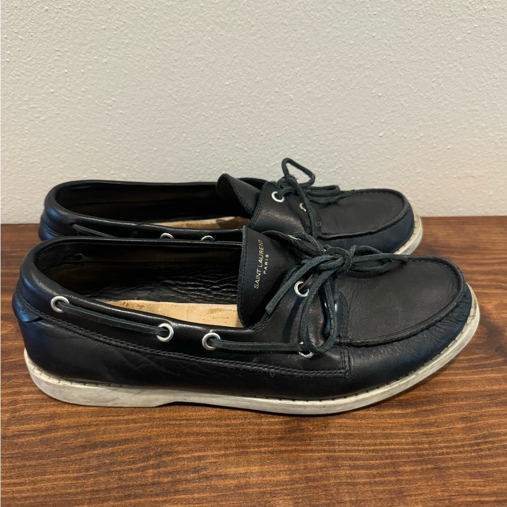 YSL BOAT SHOES BLACK